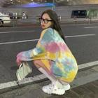 Round Neck Tie-dyed Oversize Pullover