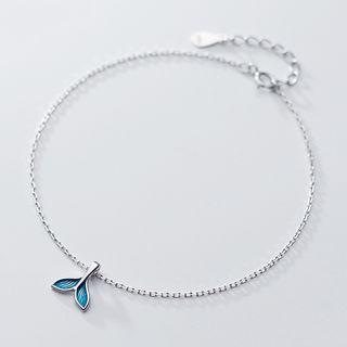 925 Sterling Silver Whale Tail Bracelet Silver - One Size