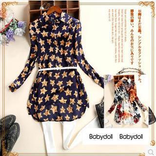 Print Dip Back Shirt