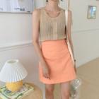 Pastel-color A-line Miniskirt