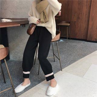 Contrast Trim Pants Black - One Size