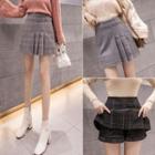 High-waist Plaid Pleated A-line Skirt