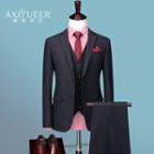 Striped Single-breasted Blazer / Vest / Dress Pants / Set