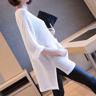3/4 Sleeve Long Knit Top