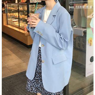 Plain Long-sleeve Blazer As Shown In Figure - One Size