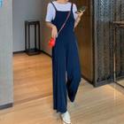 Short-sleeve Plain T-shirt / Wide Leg Jumper Pants / Set