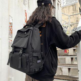 Plain Buckle Backpack Black - One Size