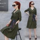 Bow-tied Lapel Coat