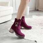 Block-heel Embellished Short Boots