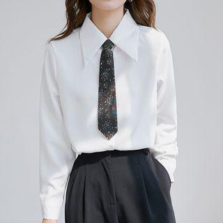 Set: Shirt + Floral Print Neck Tie