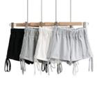 High-waist Side-drawstring Wide-leg Shorts