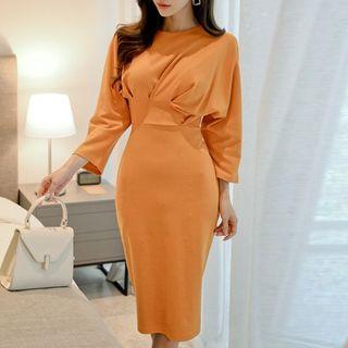 Batwing-sleeve Sheath Dress