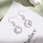 925 Sterling Silver Faux Crystal Moon & Star Dangle Earring 1 Pair - 925 Silver - As Shown In Figure - One Size