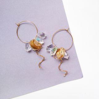 Faux Crystal Alloy Swirl Dangle Earring