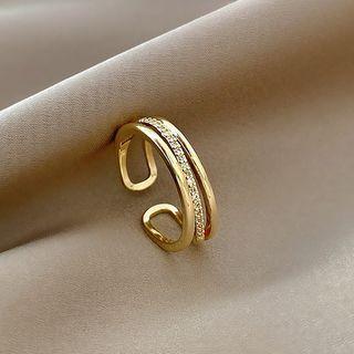 Layered Alloy Open Ring J293 - One Size