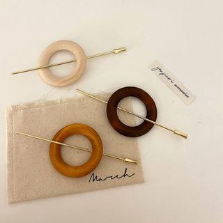 Wooden Hoop Hair Stick