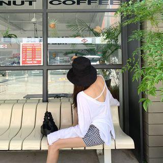 Cutout Slit-back Boxy T-shirt