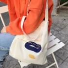 Lettering Print Tote Bag White - One Size