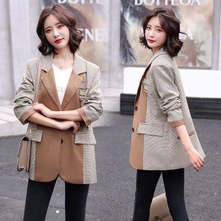 Two Tone Check Panel Blazer