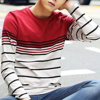 Stripe Colour Block Long-sleeve T-shirt