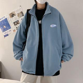 Long-sleeve Applique Zipped Jacket