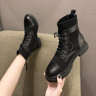 Lace-up Camo Print Short Boots