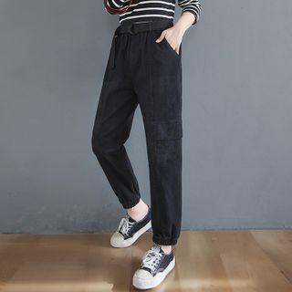 High-waist Cargo Straight-leg Jeans