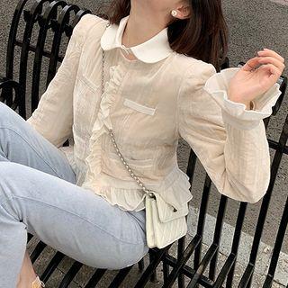 Ruffle Trim Button-up Jacket