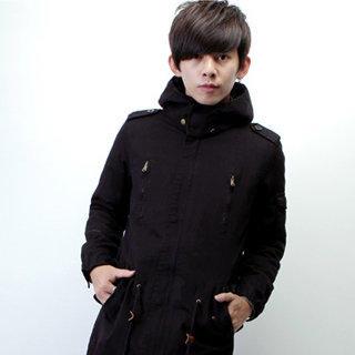 Faux-fur Hooded Drawstring-waist Coat