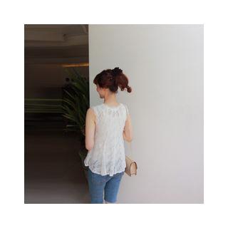 Sleeveless Laced A-line Top