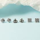 Geometric Checker Alloy Earring (various Designs)