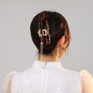 Flower Alloy Hair Clamp Hair Clamp - Red & Blue - One Size