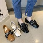 Dotted Bow Accent Loafers