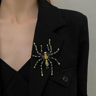 Spider Glaze Alloy Brooch Black - One Size