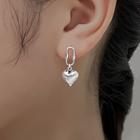 Heart Alloy Dangle Earring 1 Pair - Earring - With Earring Backs - Silver - One Size