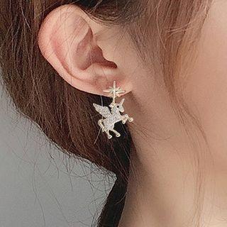 Unicorn Drop Earring 1 Pair - Light Gold - One Size