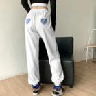 Heart Panel Straight-leg Sweatpants