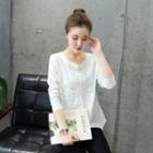 Flower Applique Long Sleeve T-shirt