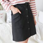 Button-through A-line Skirt
