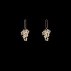Faux Crystal Dangle Earring 1 Pair - S925 Silver Stud Earrings - Gold & White - One Size