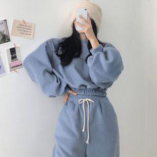 Set: Puff-sleeve Sweatshirt + Sweatpants