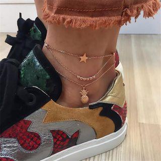Pineapple Star Layered Anklet