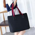 Striped Strap Nylon Tote