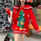 Sailor Collar Christmas Tree Sweater
