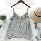 Ruffled Striped Camisole Top