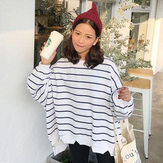 Loose-fit Crewneck Striped Sweatshirt