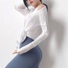 Quick-dry Cutout-shoulder Slited Sports Top In 5 Colors