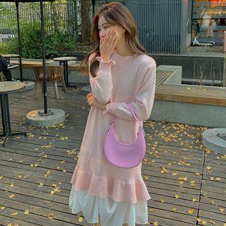 Frill Trim Midi Mermaid Sweater Dress