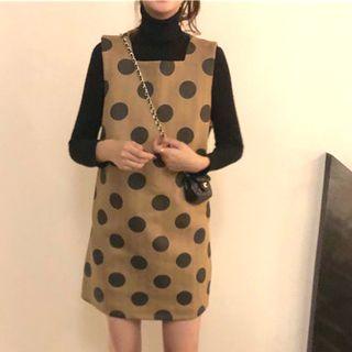Mock Neck Knit Top / Polka Dot Tank Dress