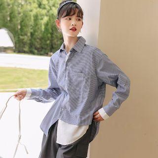 Color Panel Shirt Stripe - Blue - One Size